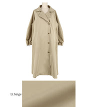 Cocoon sleeve long trench coat