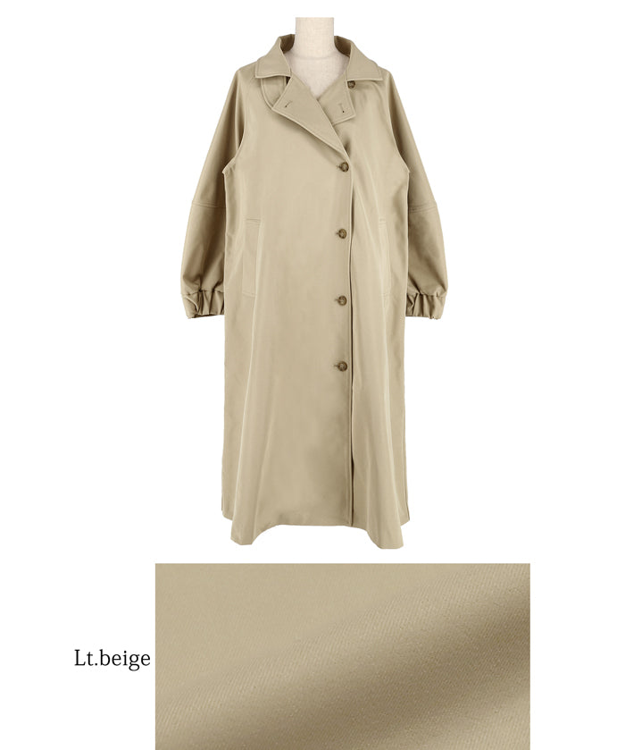 Cocoon sleeve long trench coat