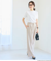 質感高腰中線闊腿西裝褲