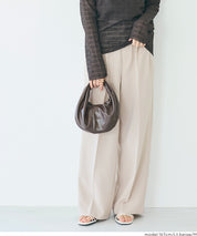 質感高腰中線闊腿西裝褲