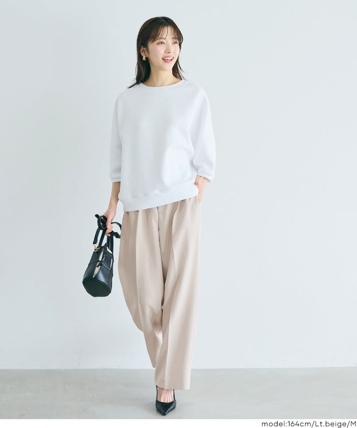 質感高腰中線闊腿西裝褲