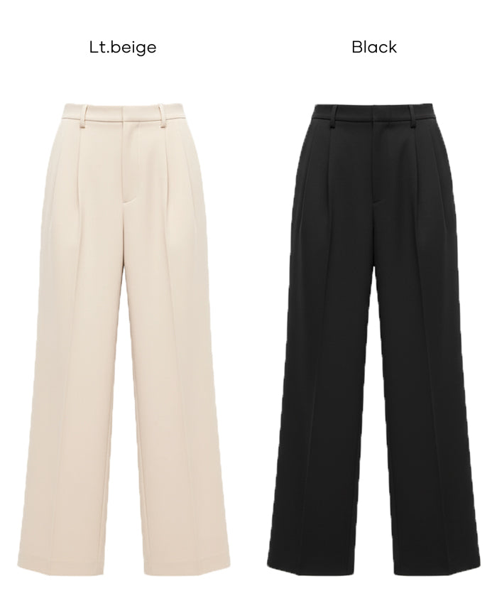 質感高腰中線闊腿西裝褲
