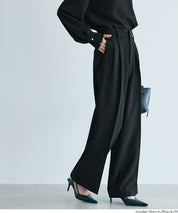 質感高腰中線闊腿西裝褲