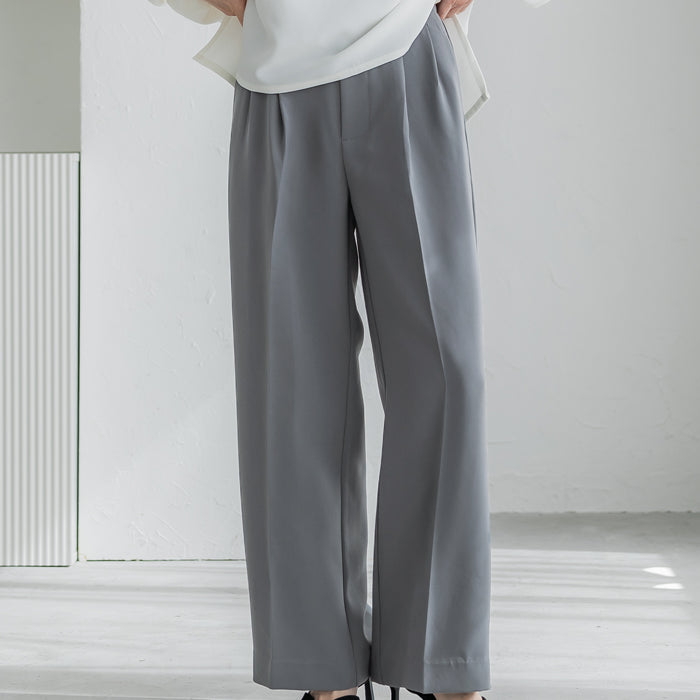 質感高腰中線闊腿西裝褲