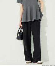 質感高腰中線闊腿西裝褲