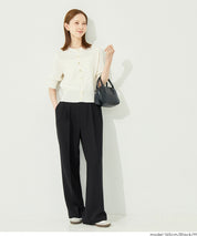 質感高腰中線闊腿西裝褲