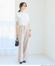 質感高腰中線闊腿西裝褲