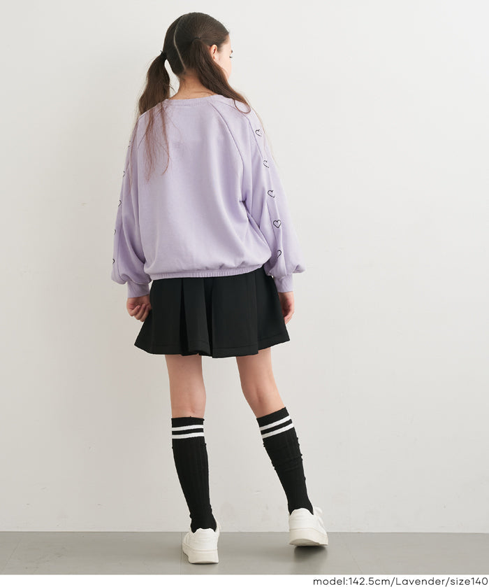 童裝愛心刺繡長袖衛衣