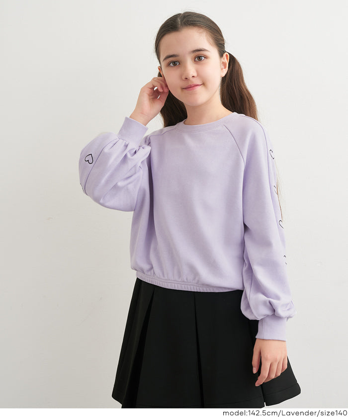 童裝愛心刺繡長袖衛衣