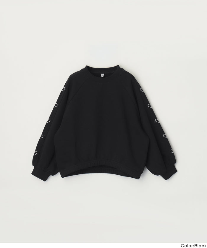 童裝愛心刺繡長袖衛衣