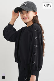 童裝愛心刺繡長袖衛衣