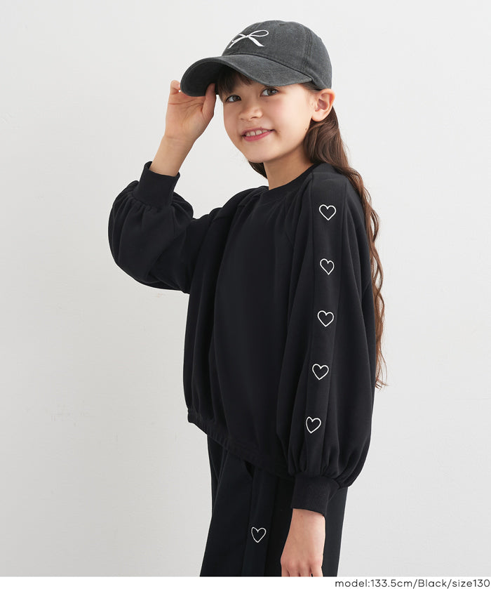 童裝愛心刺繡長袖衛衣