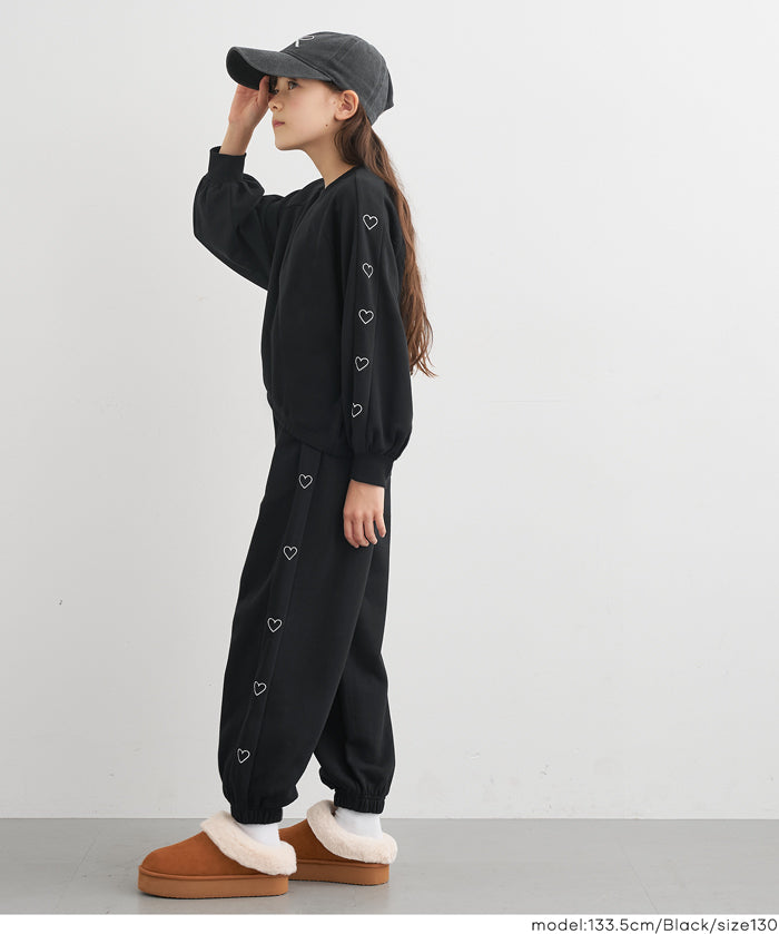 童裝愛心刺繡長袖衛衣