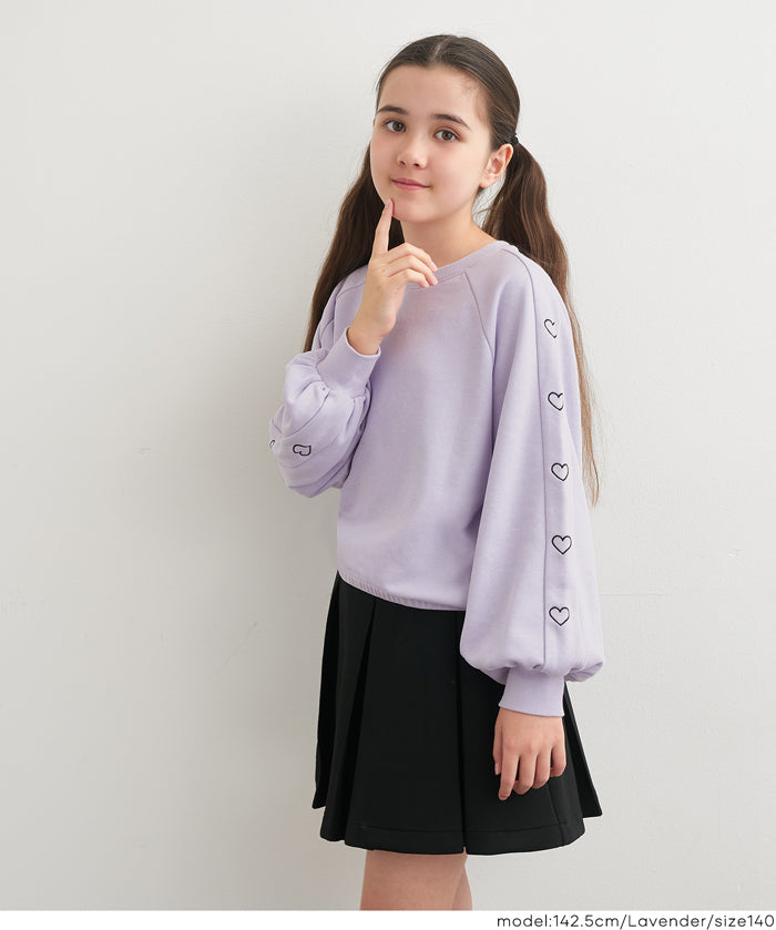 童裝愛心刺繡長袖衛衣