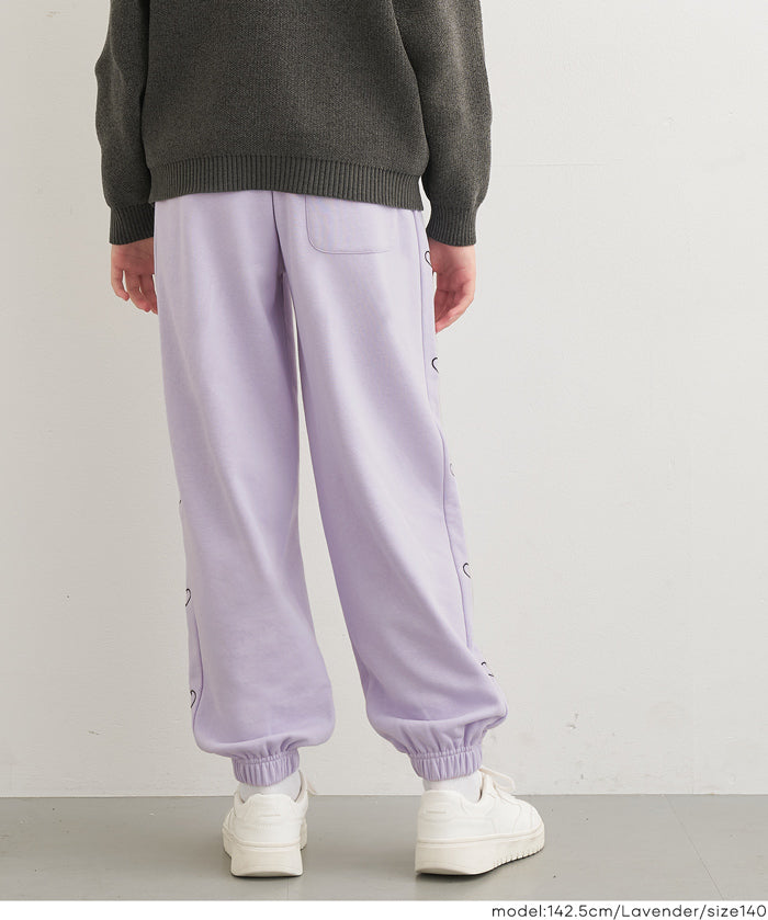 童裝愛心刺繡休閒褲