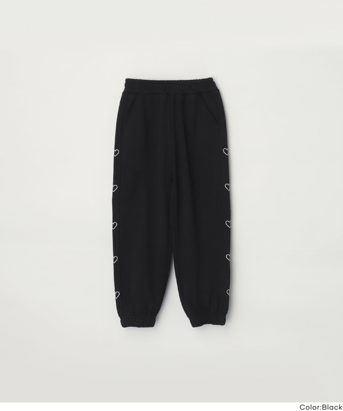 童裝愛心刺繡休閒褲