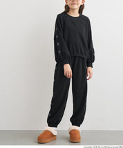 童裝愛心刺繡休閒褲