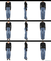Versatile ribbed elastic V-neck long-sleeved top 