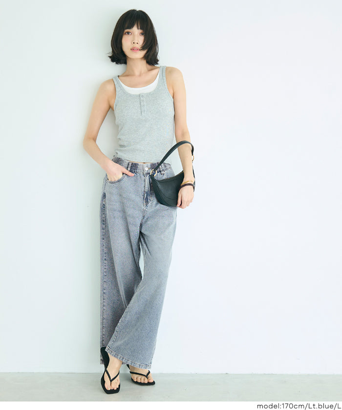 極輕無重力夏日 直筒牛仔寬褲 (Summer denim easy pants )