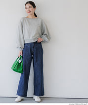 Off-shoulder cotton blend long-sleeved sweatshirt 