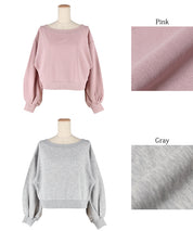 Off-shoulder cotton blend long-sleeved sweatshirt 