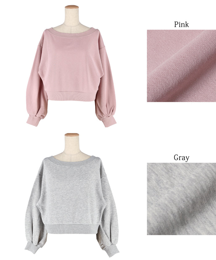 Off-shoulder cotton blend long-sleeved sweatshirt 