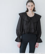 Japanese style lapel cotton lace short shirt 