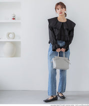 Japanese style lapel cotton lace short shirt 