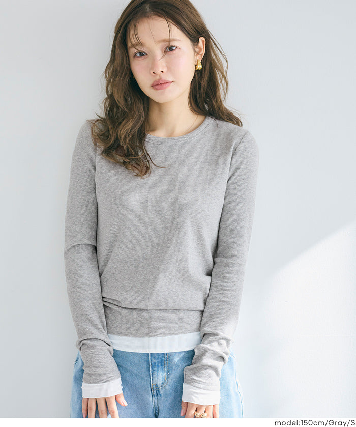 雙層袖口設計長袖上衣