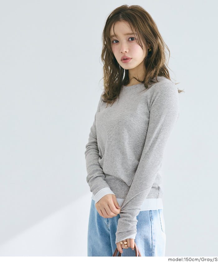 雙層袖口設計長袖上衣