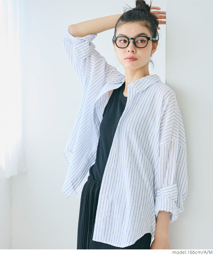 輕柔棉質寬鬆長袖襯衫