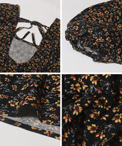 ［特價$169→$149］復古風情花卉方領娃娃上衣