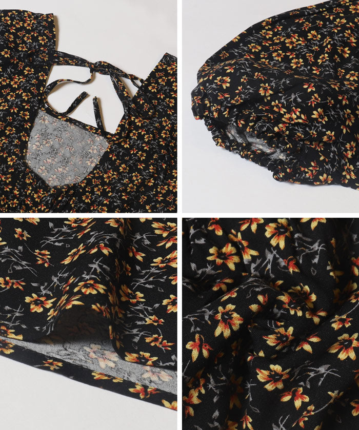 ［特價$169→$149］復古風情花卉方領娃娃上衣