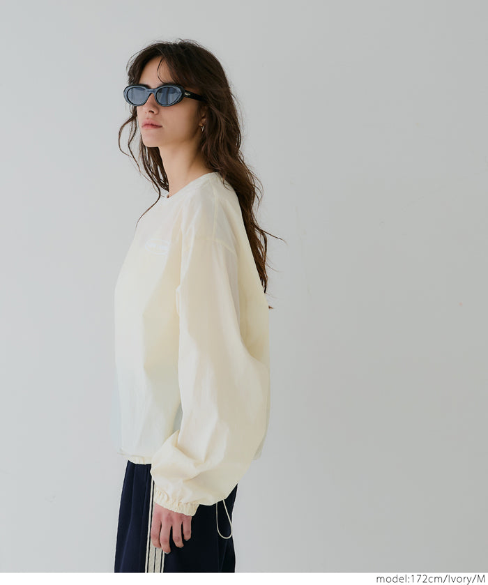Casual sports style nylon long-sleeved sweatshirt