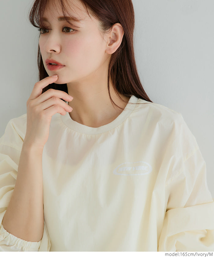 Casual sports style nylon long-sleeved sweatshirt