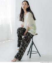 度假風印花休閒褲