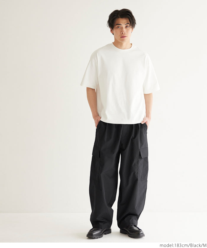 男裝Ripstop尼龍面料工裝寬褲