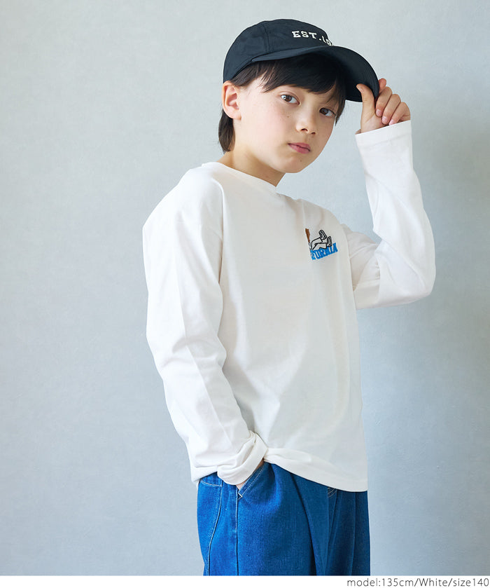 童裝刺繡長袖棉質上衣