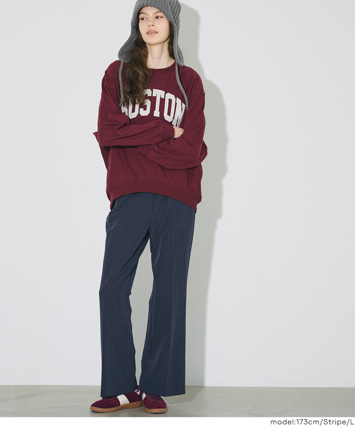 3D美腿高腰喇叭西裝褲