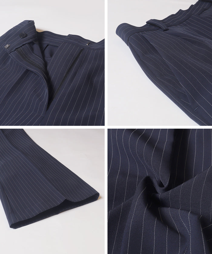 3D美腿高腰喇叭西裝褲