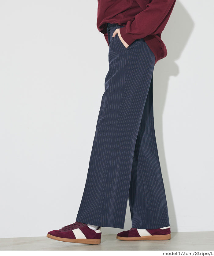 3D美腿高腰喇叭西裝褲