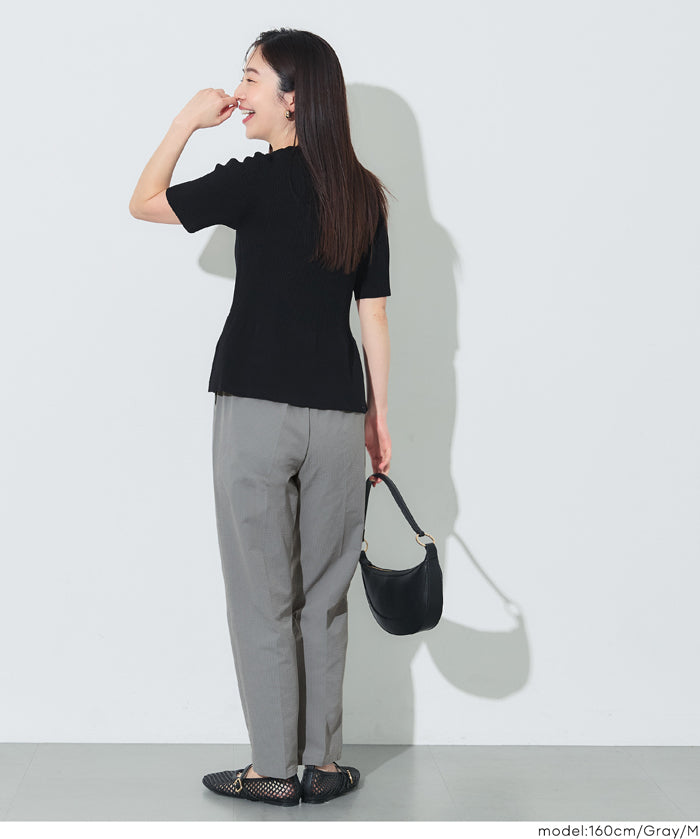 凹凸肌理蝴蝶結西裝褲 (Soccer Tapered Pants)
