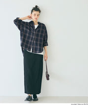 清新感寬鬆格紋襯衫