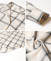 清新感寬鬆格紋襯衫