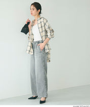 清新感寬鬆格紋襯衫