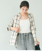 清新感寬鬆格紋襯衫