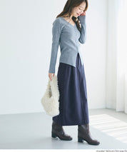 直條紋西裝面料直筒半裙