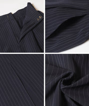 直條紋西裝面料直筒半裙