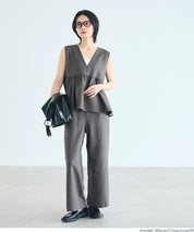 細直條紋抽繩休閒褲