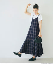 質感格紋細肩帶魚尾連身裙